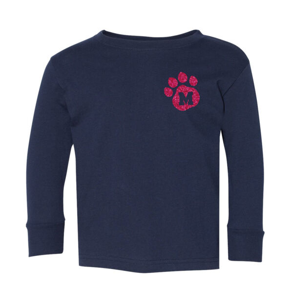 Rabbit Skins - Toddler Long Sleeve Fine Jersey Tee - Glitter Vinyl Transfer Logo Thumbnail